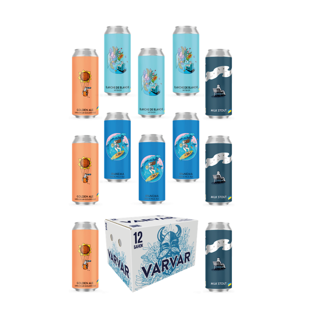 Пиво VARVAR  STARTER SET 12 банок*0.33л