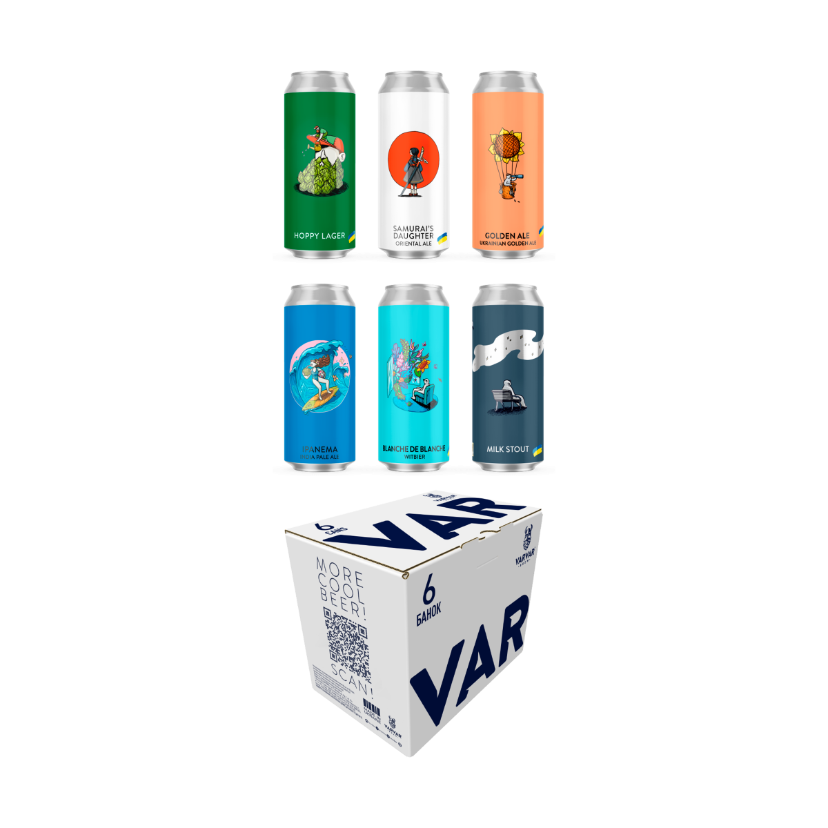 Пиво VARVAR   6-Pack Classic 6 банок*0.33л